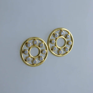 Water Circles Gold Earrings