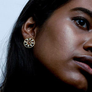 Water Circles Gold Earrings