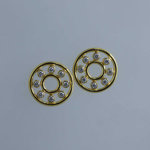 Water Circles Gold Earrings