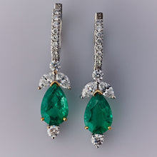 Load image into Gallery viewer, Exceptional Zambian Emerald Drop Earrings

