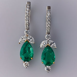 Exceptional Zambian Emerald Drop Earrings