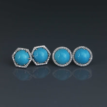 Load image into Gallery viewer, Zero Arizona Sleeping Beauty Turquoise Stud Earrings
