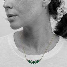 Load image into Gallery viewer, Zambian Emerald Cabochon and Diamond Fragment Necklace
