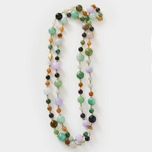Load image into Gallery viewer, Multi Colored Jadeite Rosary Opera Necklace
