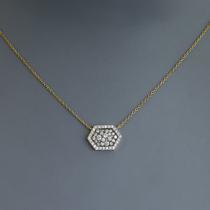 Natural Colored Diamond Pave Hex Necklace