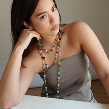 Load image into Gallery viewer, Multi Colored Jadeite Rosary Opera Necklace
