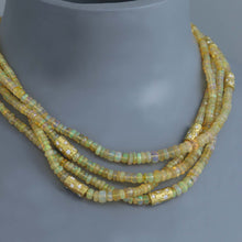 Load image into Gallery viewer, Ethiopian Opal Torsade with Diamond Star Set Gold Barrels
