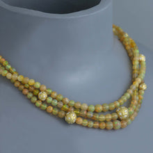 Load image into Gallery viewer, Ethiopian Opal Torsade with Diamond Star Set Gold Spheres
