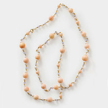 Load image into Gallery viewer, Angel Skin Coral and Lavender Jade Rosary Necklace
