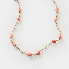 Load image into Gallery viewer, Coral Flower and Pearl Opera Rosary Necklace
