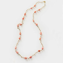 Load image into Gallery viewer, Coral Flower and Pearl Opera Rosary Necklace
