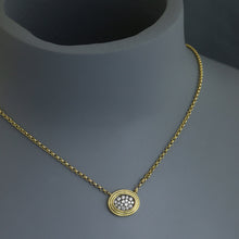 Load image into Gallery viewer, Gold Concentric Dome Pave Necklace
