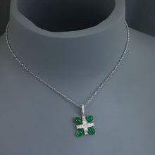 Load image into Gallery viewer, Zambian Emerald Cross Necklace
