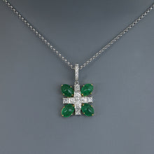 Load image into Gallery viewer, Zambian Emerald Cross Necklace
