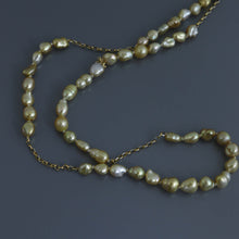 Load image into Gallery viewer, Champagne Keshi Gold Chain Necklace
