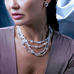 Shard Keshi and Tahitian Pearl Strand Necklace