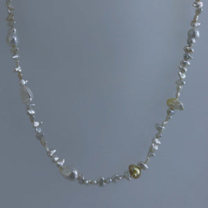 White and Gold Keshi Shard Necklace