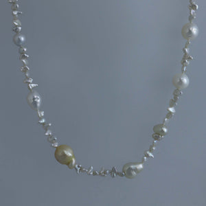 Keshi and Baroque South Sea Shard Necklace