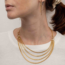 Load image into Gallery viewer, Mutli Stand Gold Chain Bib Necklace

