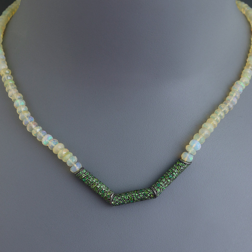 Emerald and Tsavorite Oblique XL Necklace