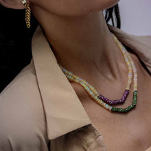 Load image into Gallery viewer, Emerald and Tsavorite Oblique XL Necklace
