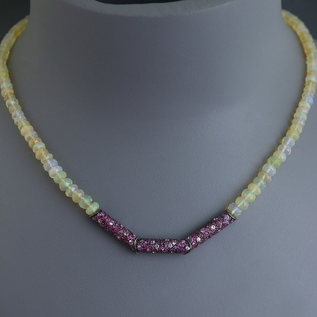 Ruby and Spinel Oblique XL Necklace