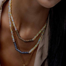 Load image into Gallery viewer, Sapphire and Aquamarine Oblique XL Necklace
