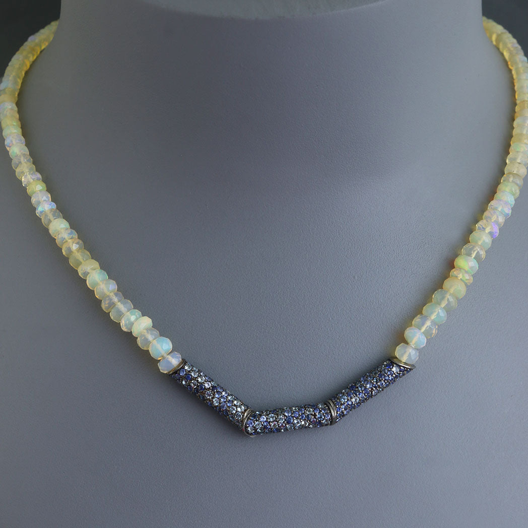 Sapphire and Aquamarine Oblique XL Necklace