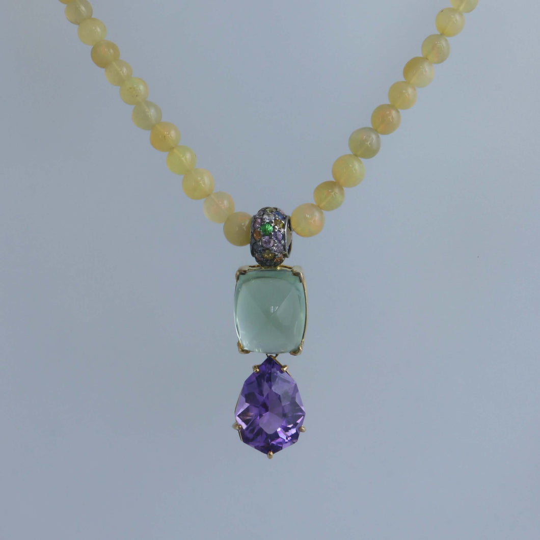 Sugarloaf Green Amethyst and Amethyst Drop