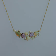 Load image into Gallery viewer, Ethiopian Opal and Rose Cut Pink Sapphire Zen Necklace
