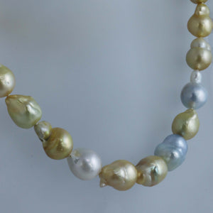 Pastel Colored Baroque South Sea Pearl Strand