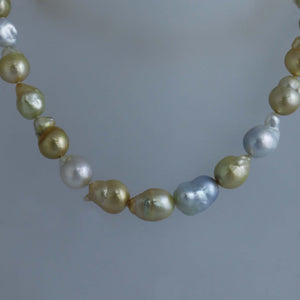 Pastel Colored Baroque South Sea Pearl Strand