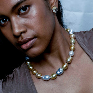Pastel Colored Baroque South Sea Pearl Strand