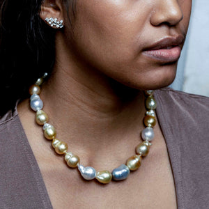 Pastel Colored Baroque South Sea Pearl Strand