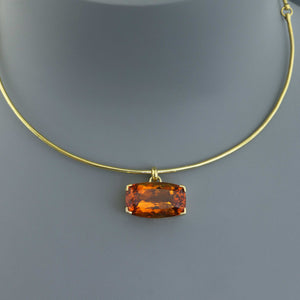 Fine Citrine Cushion Minimalist Necklace