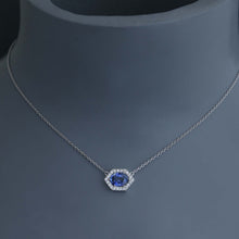 Load image into Gallery viewer, Hex Blue Sapphire Pendant with Diamonds
