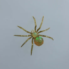 Load image into Gallery viewer, Ethiopian Opal and Fancy Yellow Diamonds Spider Brooch Pendant

