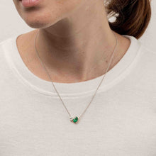 Load image into Gallery viewer, Zambian Emerald and Diamond Toi et Moi Necklace
