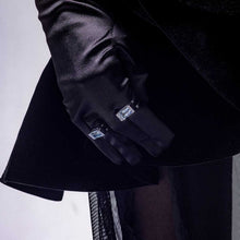 Load image into Gallery viewer, Aquamarine Ice Ring with Princess Cut Diamonds
