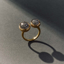 Load image into Gallery viewer, Egg Double Diamond Pave Open Ring
