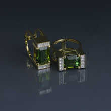Load image into Gallery viewer, Verdelite Tourmaline Pave Bar Ring
