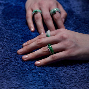 Bi Color Jadeite Eternity Ring