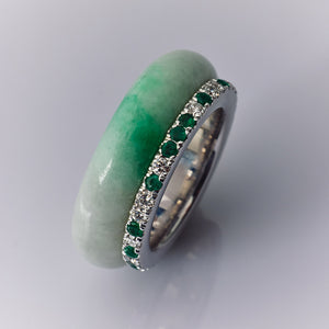 Bi Color Jadeite Eternity Ring