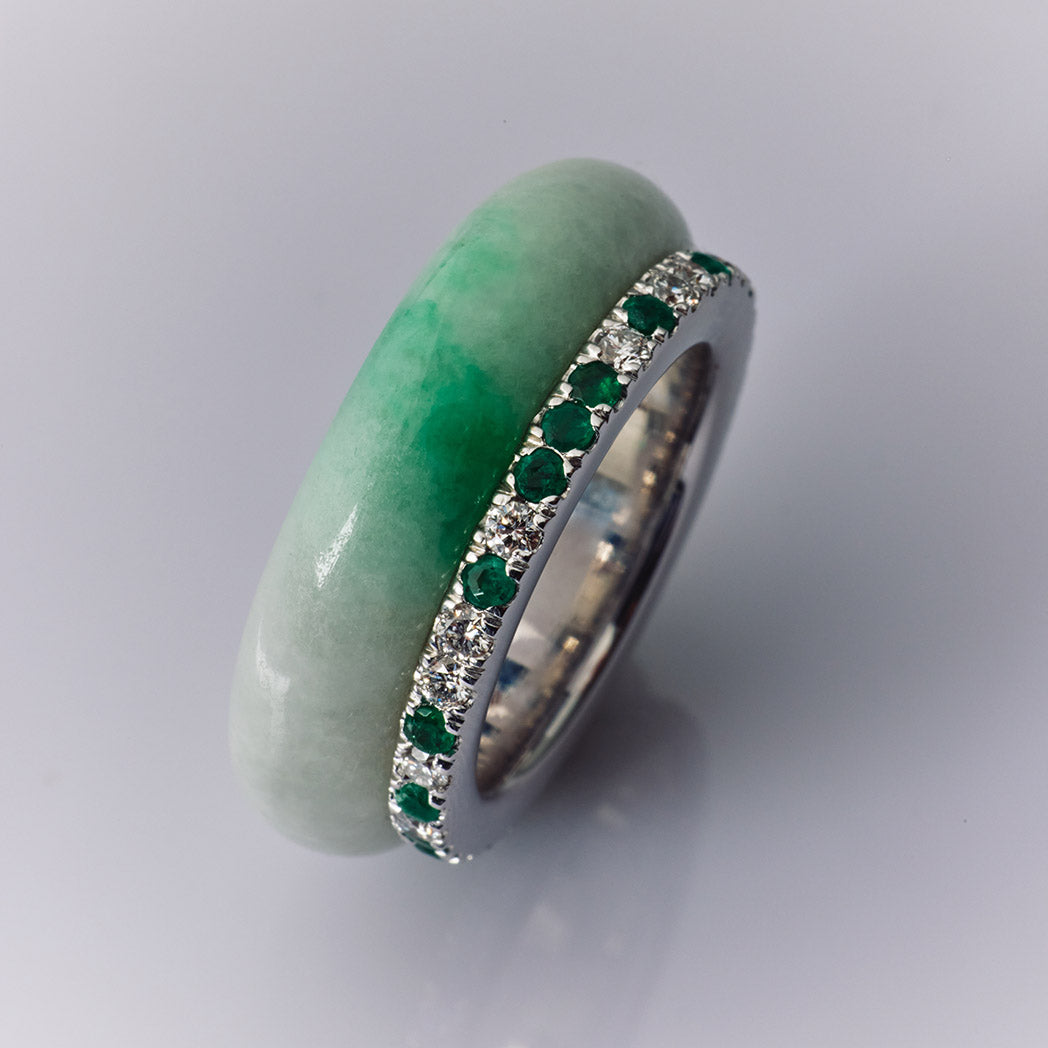 Bi Color Jadeite Eternity Ring