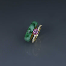 Load image into Gallery viewer, Hot Pink Sapphire and Jadeite Jade Mystery Ring
