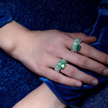 Load image into Gallery viewer, Zambian Emerald and Jadeite Jade Solitaire Ring
