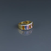 Load image into Gallery viewer, Rainbow Sapphire Half Eternity Ring
