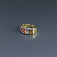 Load image into Gallery viewer, Rainbow Sapphire Half Eternity Ring
