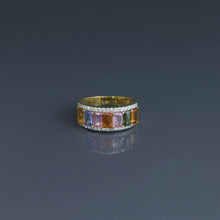 Load image into Gallery viewer, Rainbow Sapphire Half Eternity Ring
