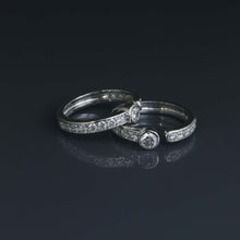 Load image into Gallery viewer, Diamond Bezel Open Stack Rings
